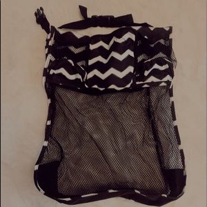 Black and white car organizer- 4 pockets total